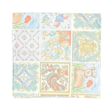 TOVAGLIA ACCOPPIATA MAIOLICA TRE COLORI 100X100 CF 150 (C15/2)