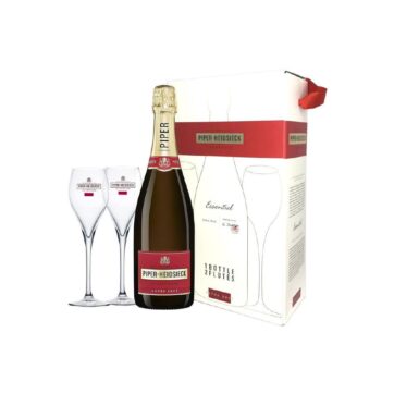 CHAMPAGNE ESSENTIEL BLANC + 2 FLUTES CL 75