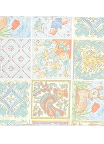TOVAGLIA ACCOPPIATA MAIOLICA TRE COLORI 100X100 CF 150 (C15/2)