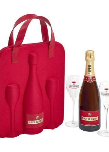 CHAMPAGNE BRUT TRAVEL + 2 FLUTE BORSA CL 75