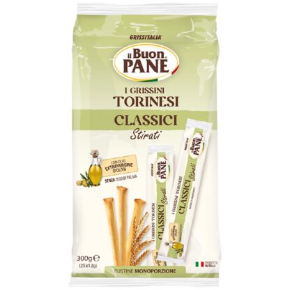 GRISSINI TORINESI GR 300 X 25 (GR 12) PZ 10 IL BUON PANE GRISSITALIA