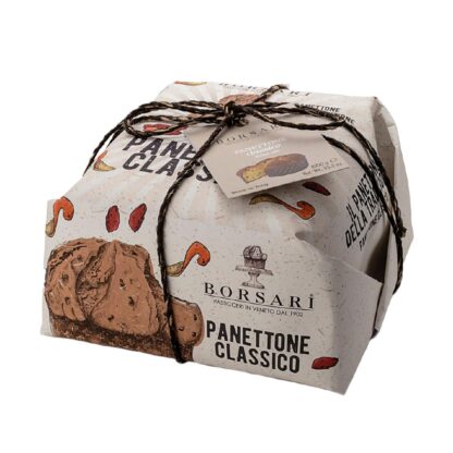 PANETTONE CLASSICO BASSO GR 1000 RUSTICO BORSARI IN CARTA