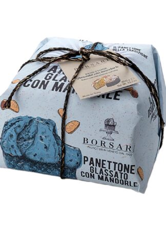 PANETTONE GLASSATO ALLE MANDORLE GR 1000 IN CARTA BORSARI