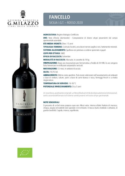 FANCELLO ROSSO 2021 DOP SICILIA CL 75 MILAZZO