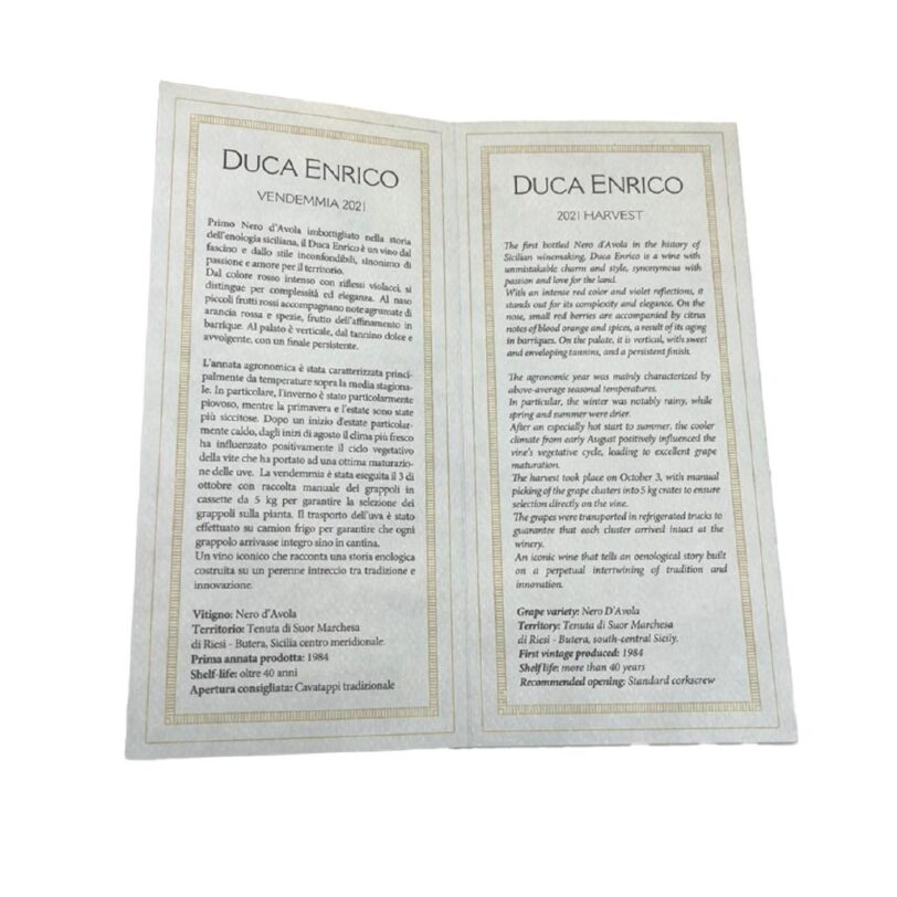 VINO R. NERO D'AVOLA DUCA ENRICO CL 75 SALAPARUTA