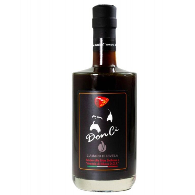 Bottiglia di Amaro Don Cì alle erbe siciliane e arancia di Ribera D.O.P.
