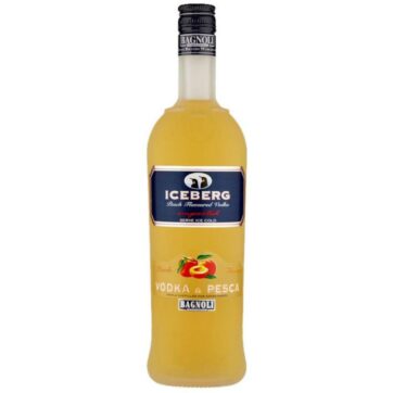 Bottiglia di Vodka Iceberg Pesca – vodka aromatizzata alla pesca dal gusto dolce e fruttato.