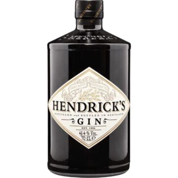 Bottiglia di Gin Hendrick’s 70cl – gin scozzese premium con note di cetriolo e petali di rosa.