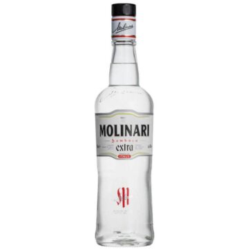 Bottiglia di Sambuca Molinari Extra – liquore italiano all’anice dal gusto dolce e aromatico.