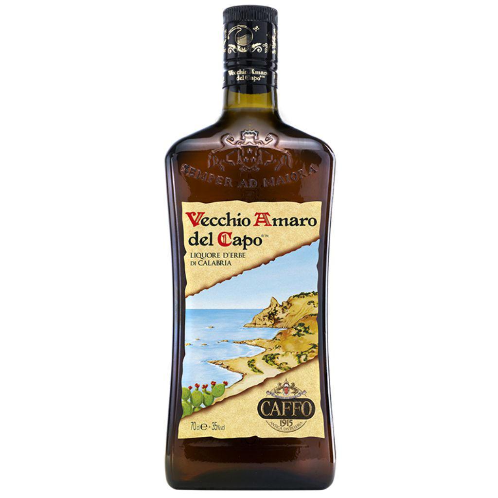 Bottiglia di Vecchio Amaro del Capo – liquore alle erbe calabrese dal gusto intenso.