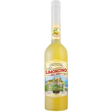 Bottiglia di Limoncino dell’Isola Caffo – liquore naturale ai limoni di Calabria.