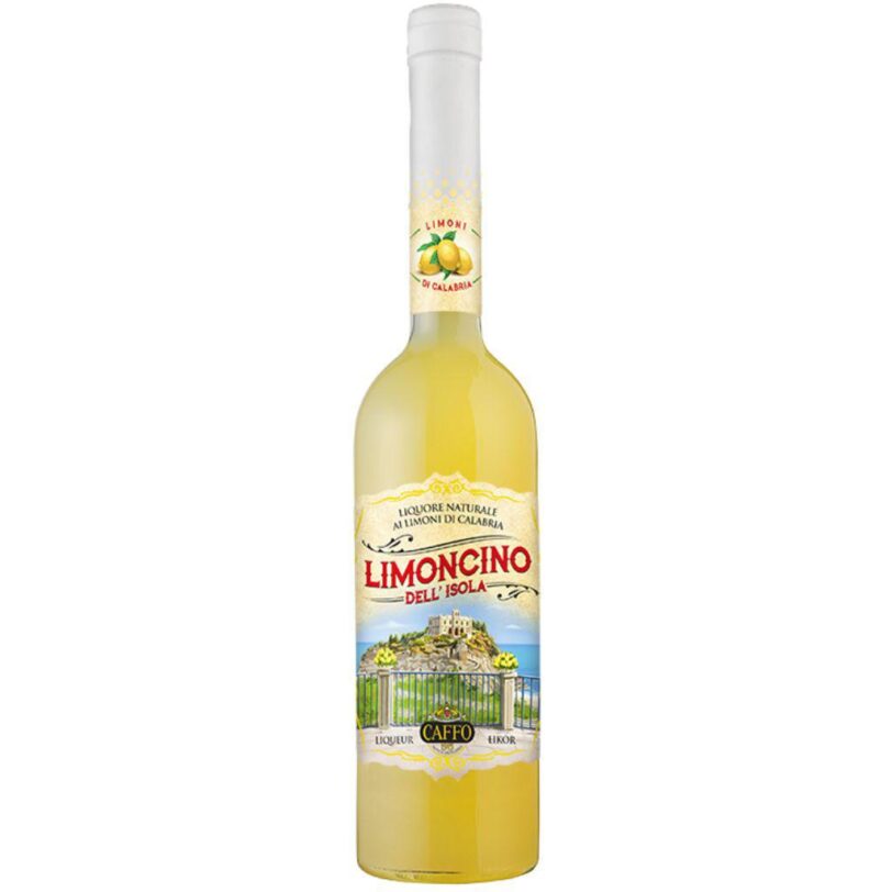 Bottiglia di Limoncino dell’Isola Caffo – liquore naturale ai limoni di Calabria.