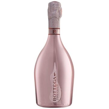 Bottiglia di Bottega Pink Gold Rosé Brut – prosecco elegante dal colore rosa e profumo fruttato.