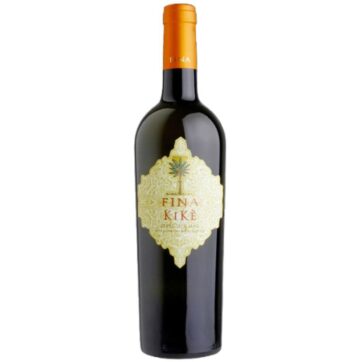 Bottiglia di Fina Kikè – vino bianco aromatico siciliano dal profumo intenso e floreale.