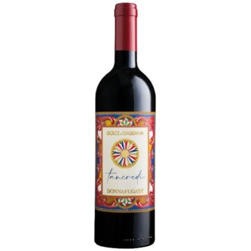 Bottiglia di Donnafugata Dolce & Gabbana Tancredi – vino rosso siciliano elegante e strutturato.