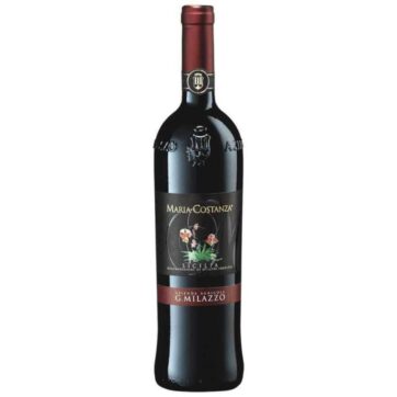 Bottiglia di Milazzo Maria Costanza Rosso – vino siciliano elegante e intenso.