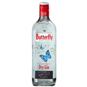 Bottiglia di Gin Butterfly – Dry Gin mediterraneo fresco e floreale.