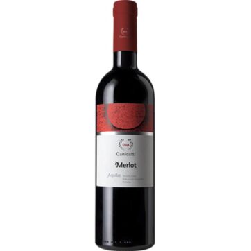 Bottiglia di CVA Aquilae Merlot – vino rosso siciliano morbido e vellutato, prodotto dalla cantina CVA Canicattì.
