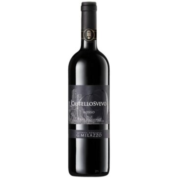 Bottiglia di Milazzo Castello Svevo Rosso – vino siciliano elegante e corposo con profumi di frutti rossi e spezie.
