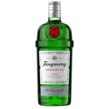 Bottiglia di Gin Tanqueray London Dry – gin classico e bilanciato con botaniche pregiate, perfetto per gin tonic e cocktail raffinati.