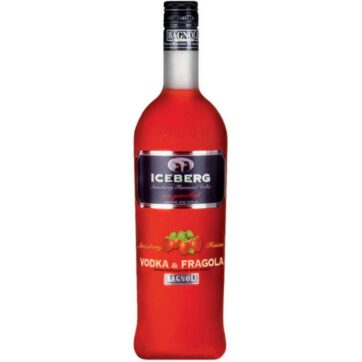 Bottiglia di Vodka Iceberg Fragola – liquore rosso alla fragola dal gusto dolce e fruttato, perfetto per cocktail e aperitivi estivi.