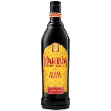 Bottiglia di Kahlúa – liquore al caffè messicano con aroma dolce di arabica e vaniglia, ideale per cocktail come Espresso Martini.