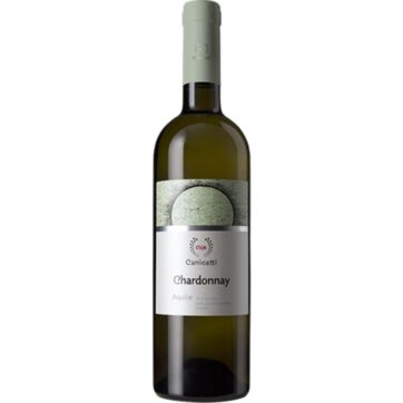 Bottiglia di CVA Aquilae Chardonnay – vino bianco siciliano fresco e fruttato prodotto da CVA Canicattì.