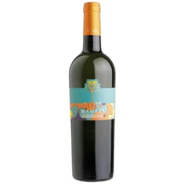 Bottiglia di Fina Mamari Terre Siciliane – vino bianco aromatico siciliano.