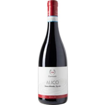Bottiglia di vino rosso CVA Alico – Nero d’Avola e Syrah Sicilia DOC.