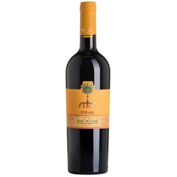 Bottiglia di vino rosso Fina Syrah Terre Siciliane – vino siciliano intenso e speziato.