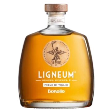 Grappa Bonollo Miele di Tiglio Ligneum – riserva dal gusto morbido con note dolci di miele.