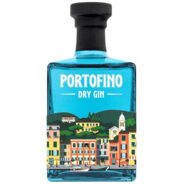 Bottiglia Gin Portofino Dry Gin – gin artigianale ligure con botaniche mediterranee e design ispirato alla Riviera Italiana.