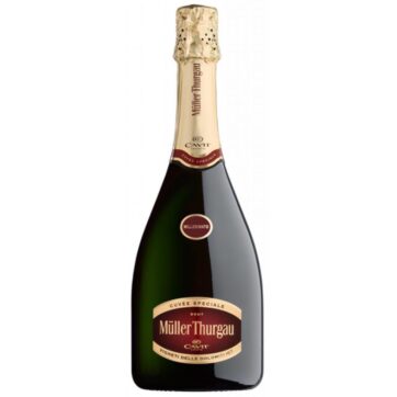 Bottiglia di Spumante Cavit Müller Thurgau Cuvée Millesimato, vino bianco frizzante trentino dal profumo floreale e gusto fresco ed equilibrato.