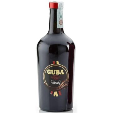 Bottiglia di Liquore Venchi Cuba Rhum, crema al cioccolato e rum dal gusto intenso e vellutato.