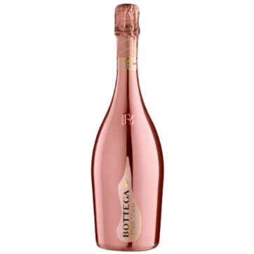 Bottiglia di Spumante Bottega Brut Rosé 1,5L in confezione magnum, elegante vino rosato con perlage fine e note di frutti rossi.
