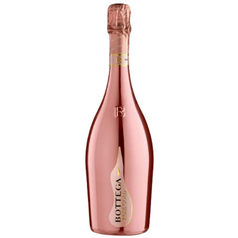Bottiglia di Spumante Bottega Brut Rosé 1,5L in confezione magnum, elegante vino rosato con perlage fine e note di frutti rossi.