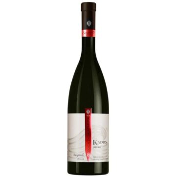Bottiglia di Duca di Salaparuta Kados, vino bianco siciliano 100% Grillo, fresco e aromatico.