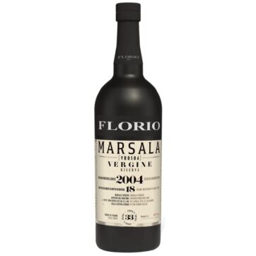 Bottiglia di Marsala Florio Vergine Riserva 2004, vino siciliano secco invecchiato 18 anni in botti di rovere.