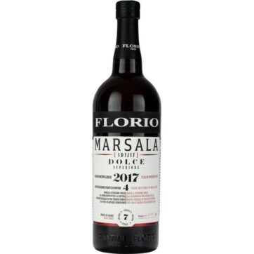 Bottiglia di Marsala Florio Superiore Dolce 2017, vino siciliano dolce e profumato, disponibile in enoteca Sicilia.