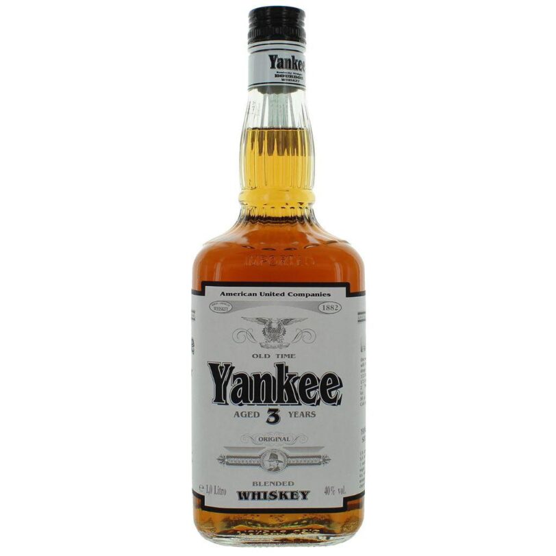 Bottiglia di Whisky Yankee Blended 3 anni, distillato americano dal gusto deciso, in vendita in enoteca Sicilia.
