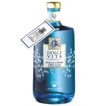 Bottiglia di Gin Dolce Vita 1L, gin mediterraneo italiano ispirato a Capri, disponibile in enoteca Sicilia.