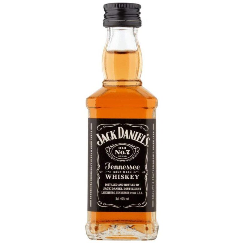 Mini bottiglia di Whisky Jack Daniel’s Tennessee Old No.7, in vendita nelle enoteche di Sicilia e Agrigento.