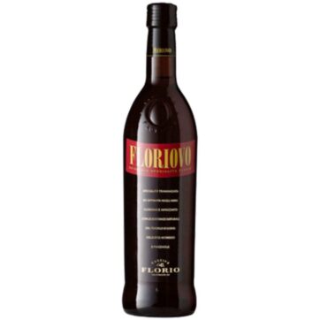 Bottiglia di Marsala Florio Floriovo, vino liquoroso siciliano all’uovo.