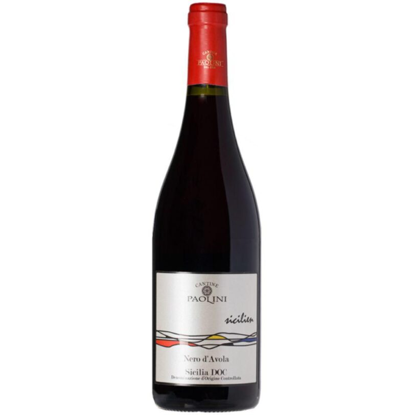 Bottiglia di vino Paolini Sicilien Nero d’Avola Sicilia DOC.
