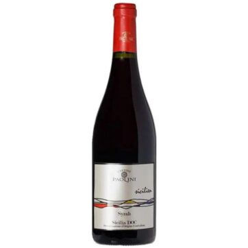 Bottiglia di vino rosso Paolini Sicilien Syrah Sicilia DOC