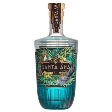 Bottiglia di Gin Santa Ana premium, gin filippino ispirato all’Art Déco con botaniche tropicali.