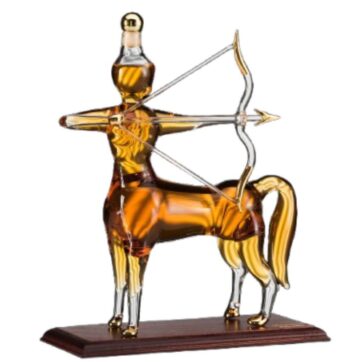Scultura zodiacale Bonollo Sagittario con Grappa OF Amarone Barrique.