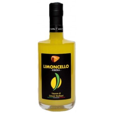 Bottiglia di Limoncello Orange Town Ribera ai limoni siciliani.