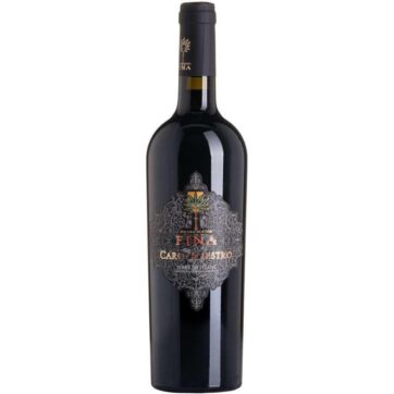 Bottiglia di vino rosso Fina Caro Maestro Terre Siciliane IGP – elegante e intenso, con profumi di frutti rossi e spezie