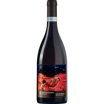 Bottiglia di vino rosso Mandrarossa Terre del Sommacco Sicilia DOC – vino siciliano elegante dal gusto intenso.